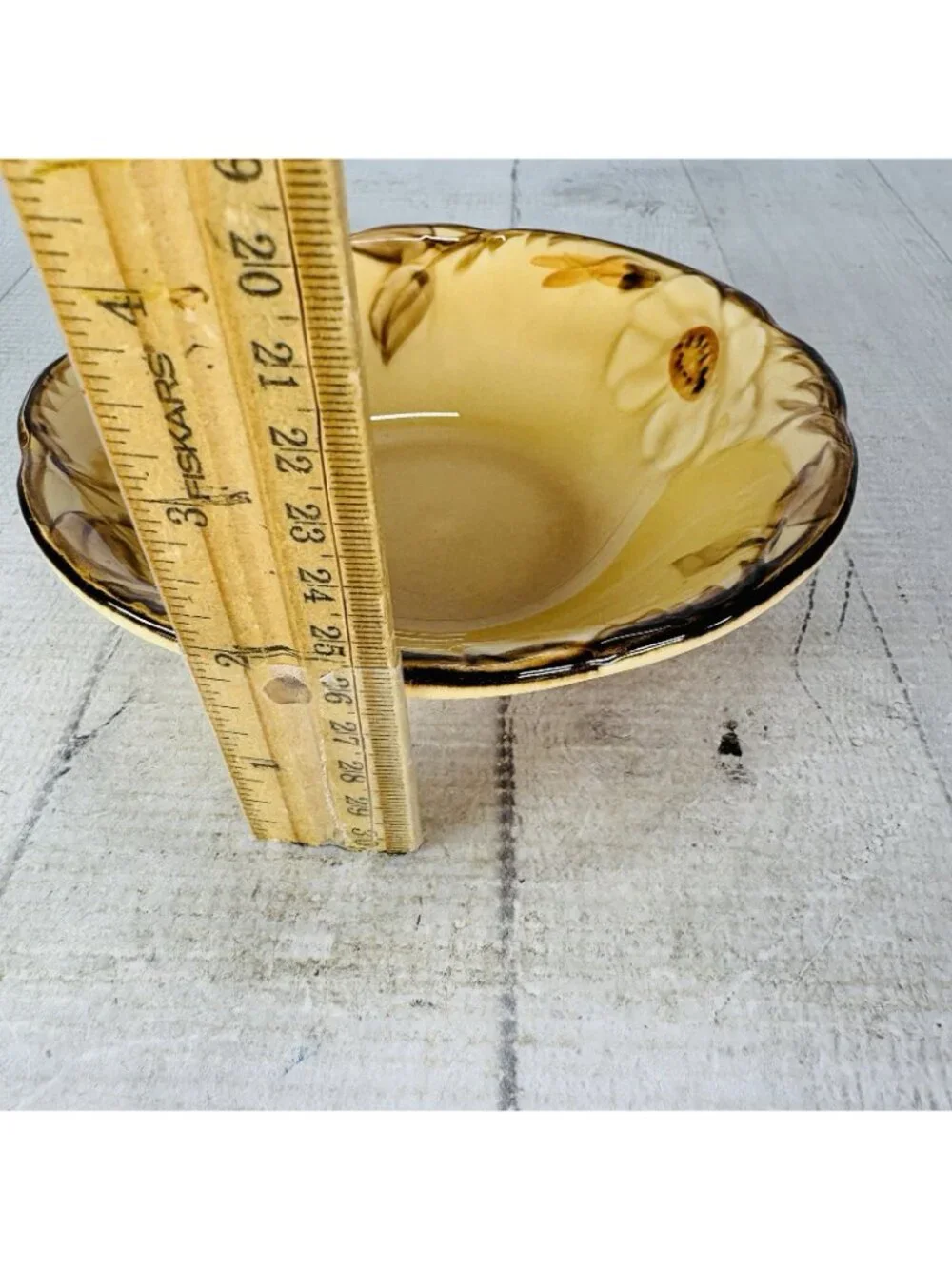 Franciscan CAFE ROYAL Embossed Flower Brown Leave Earthenware Cereal Bowls Set 5